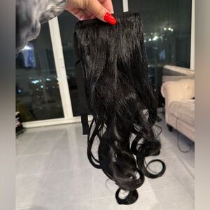 Dark Brown Curly Ponytail Clip in Hair Extensions Brand New 24” Long